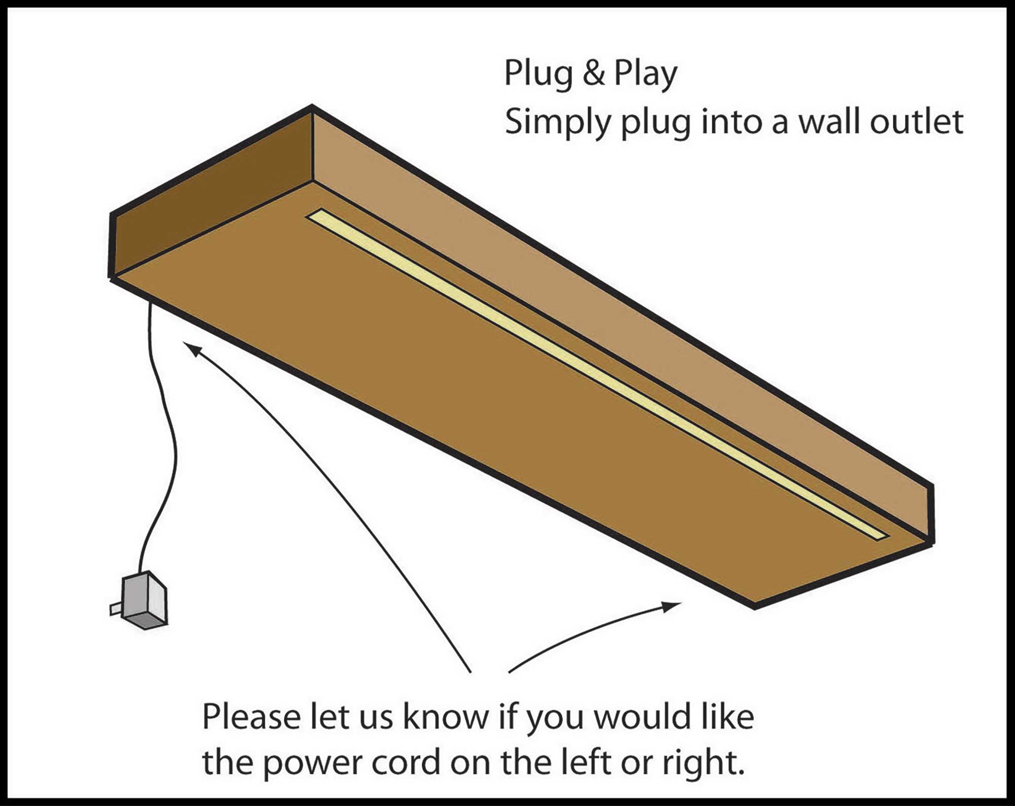 Floating Rustic Shelf with Integrated LED Lights - 3" Thick