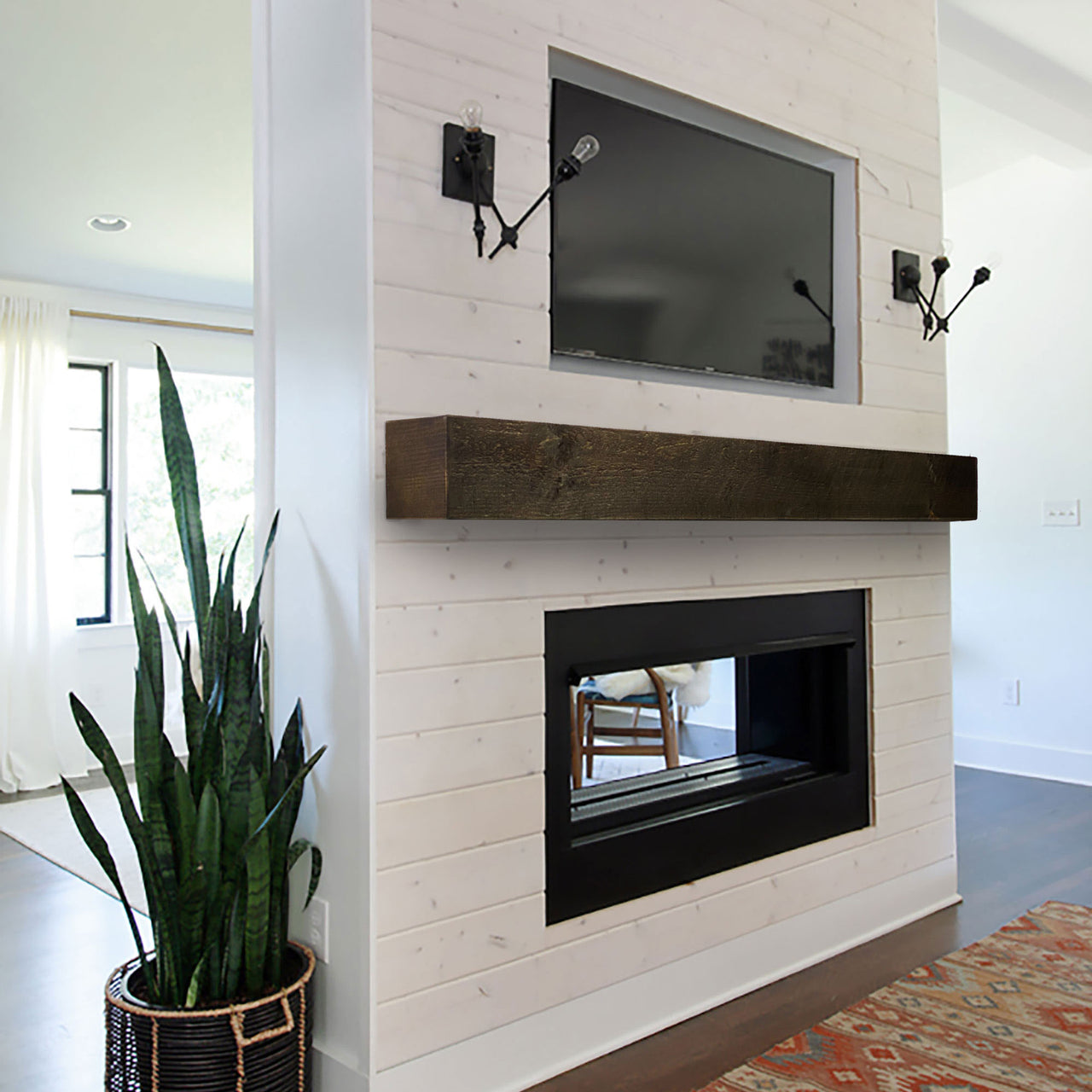 Modern Floating Fireplace Mantel