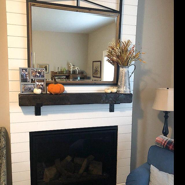 Add a Mantel With Metal Brackets to Your Home