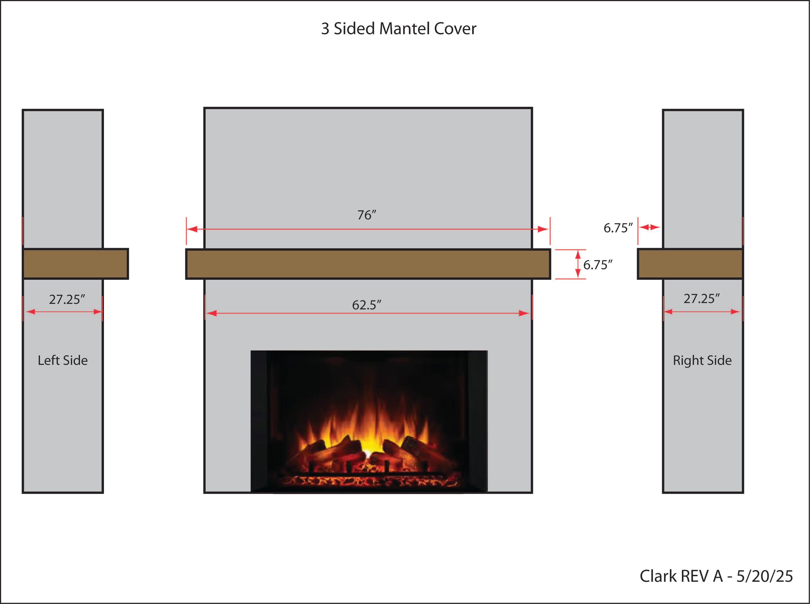 Custom Rustic Mantel Covers for Clark
