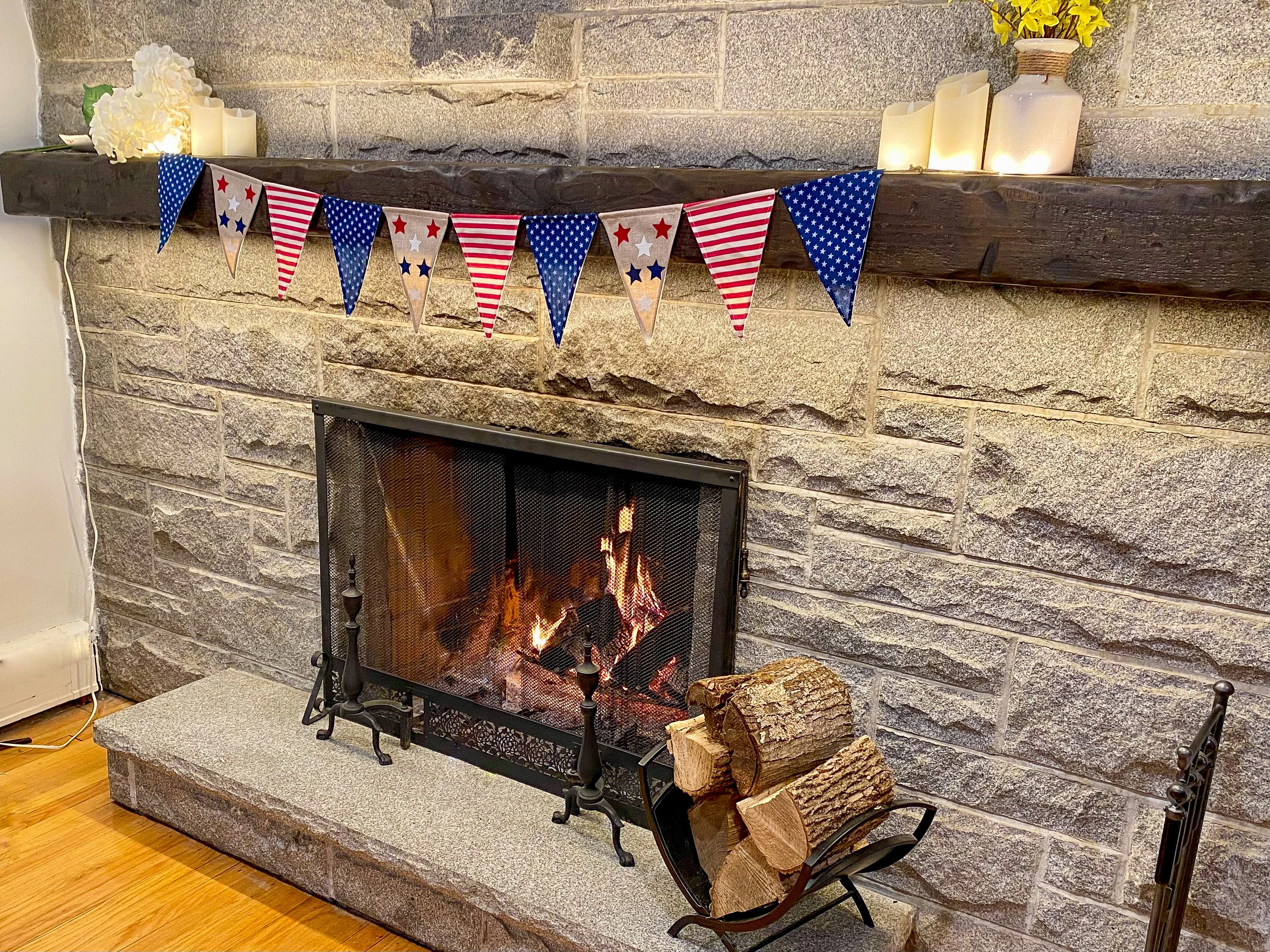 Rustic Floating Fireplace Mantel