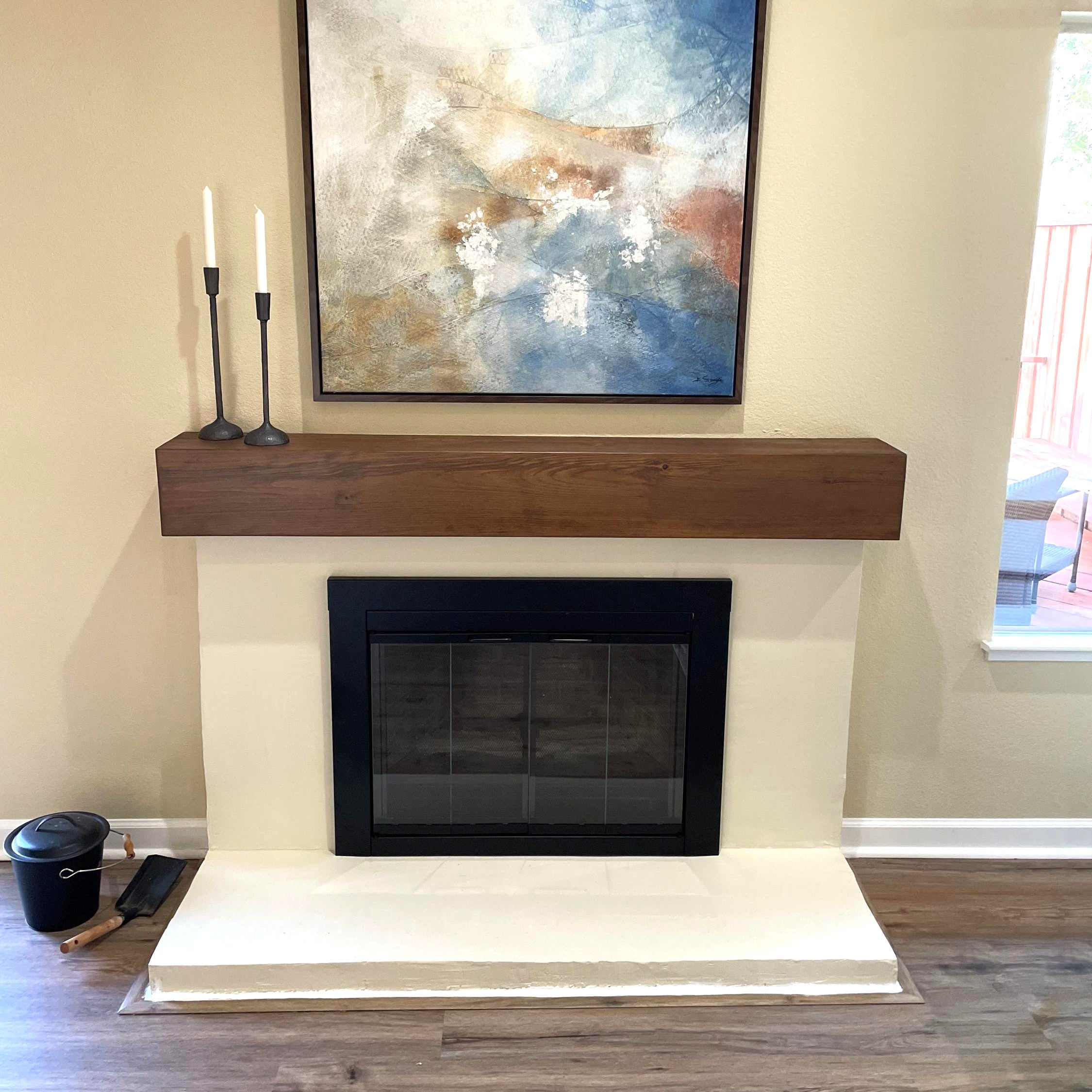 Modern Floating Fireplace Mantel