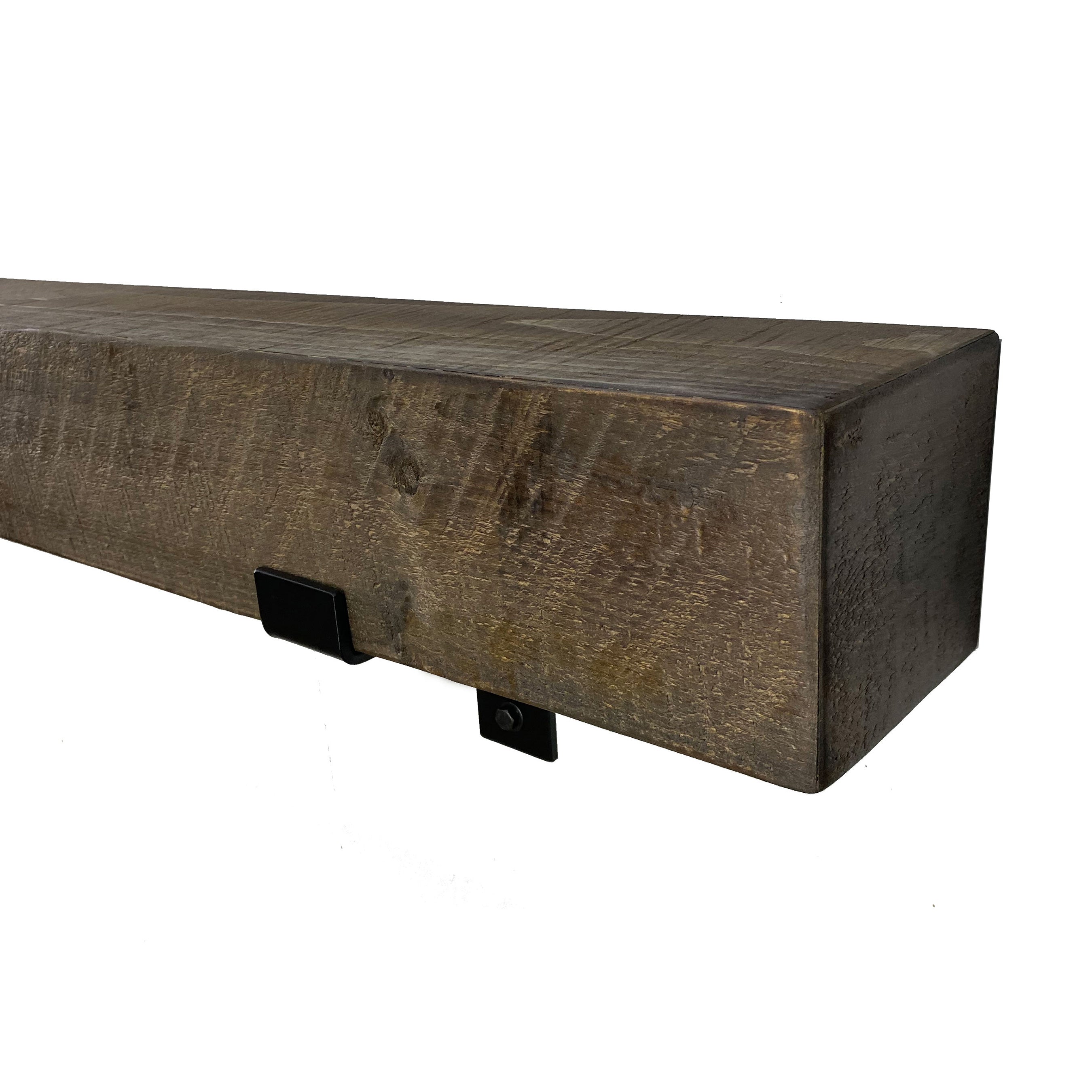 Modern Fireplace Mantel with Metal Brackets
