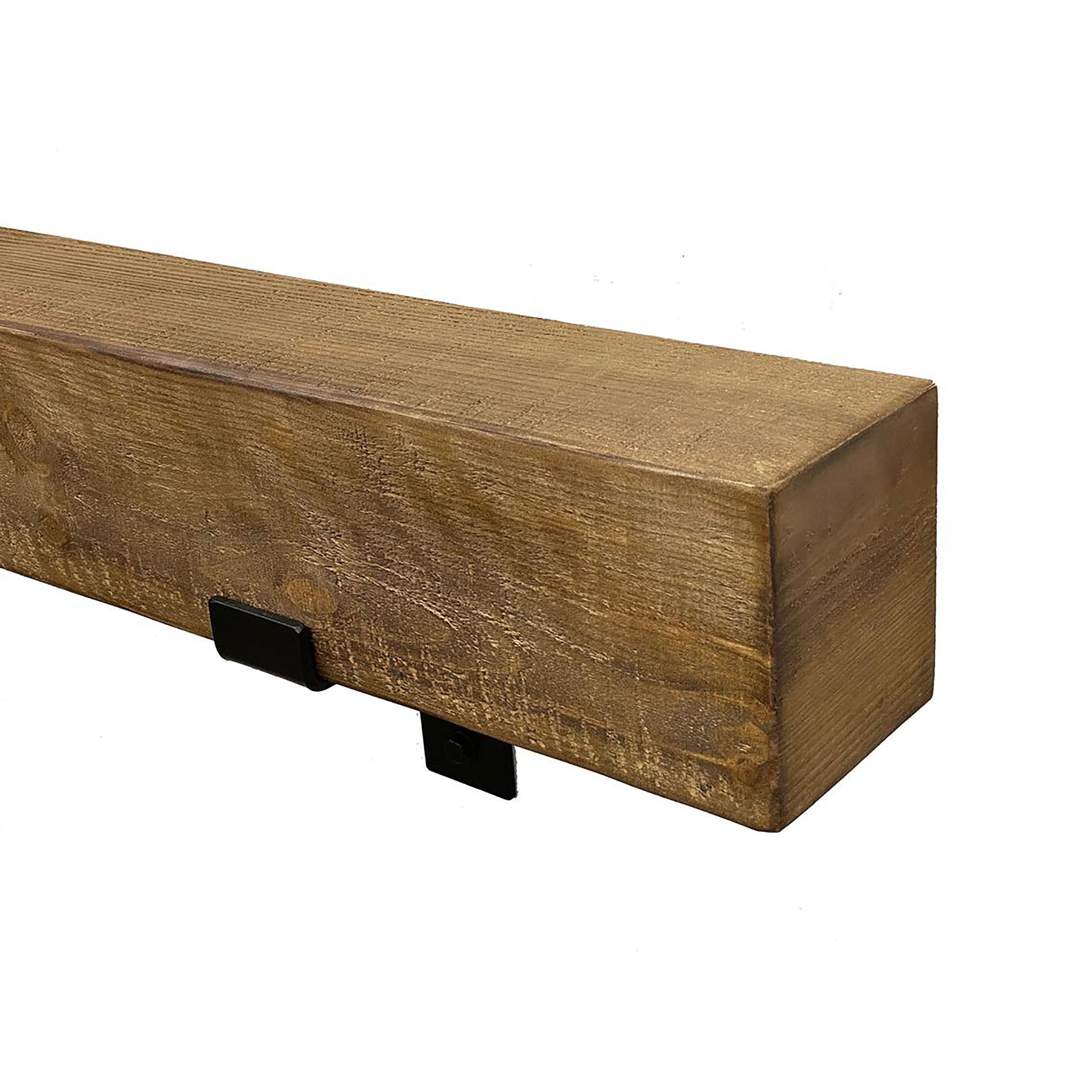 Modern Fireplace Mantel with Metal Brackets