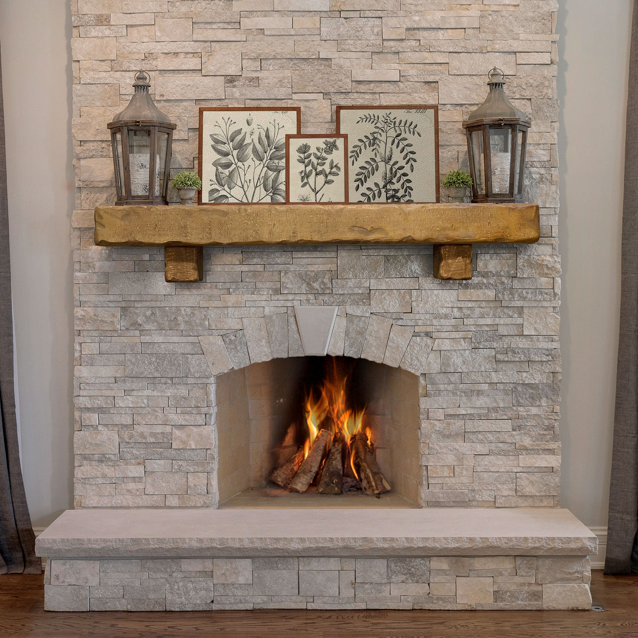 Rustic Mantel with Corbels