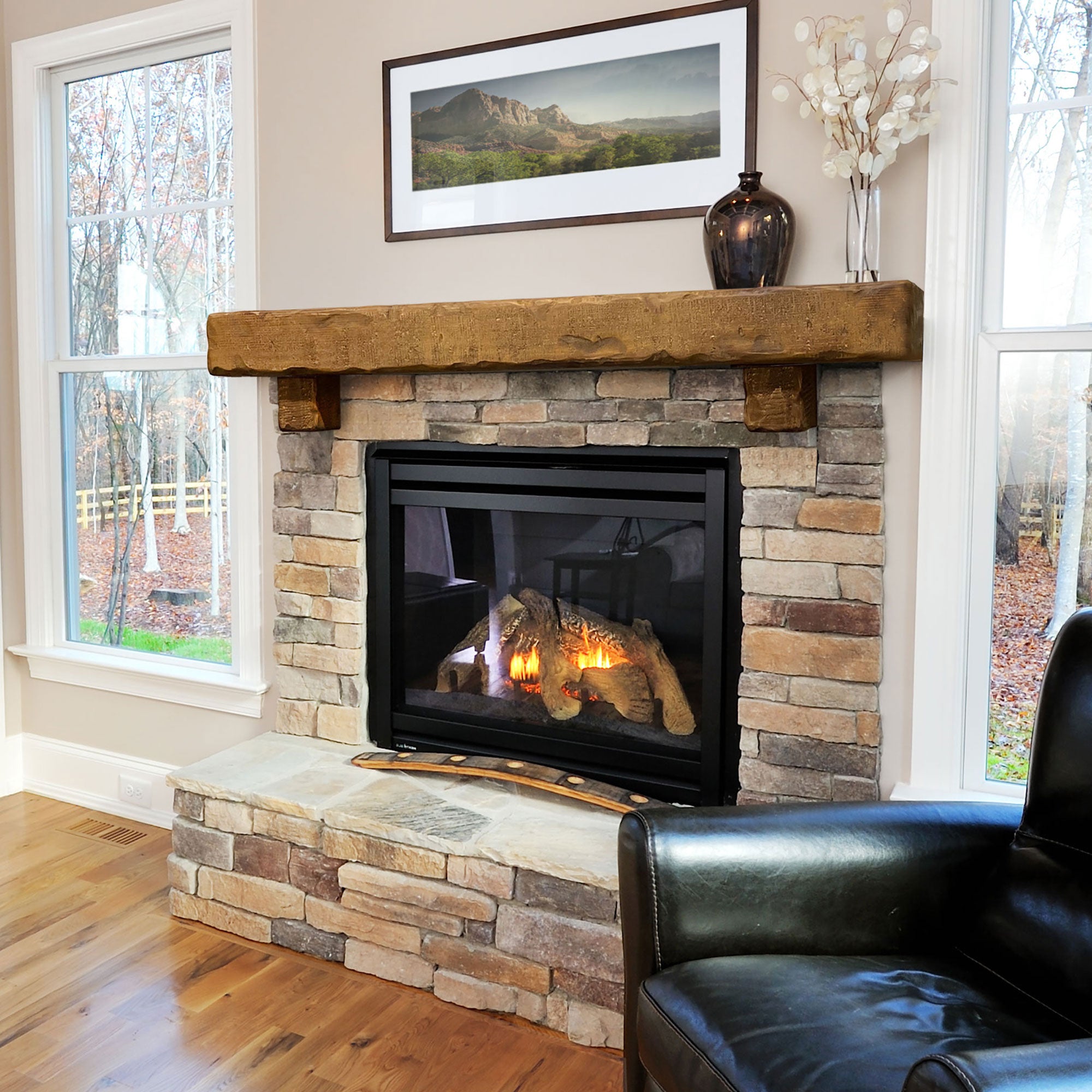 Rustic Mantel with Corbels