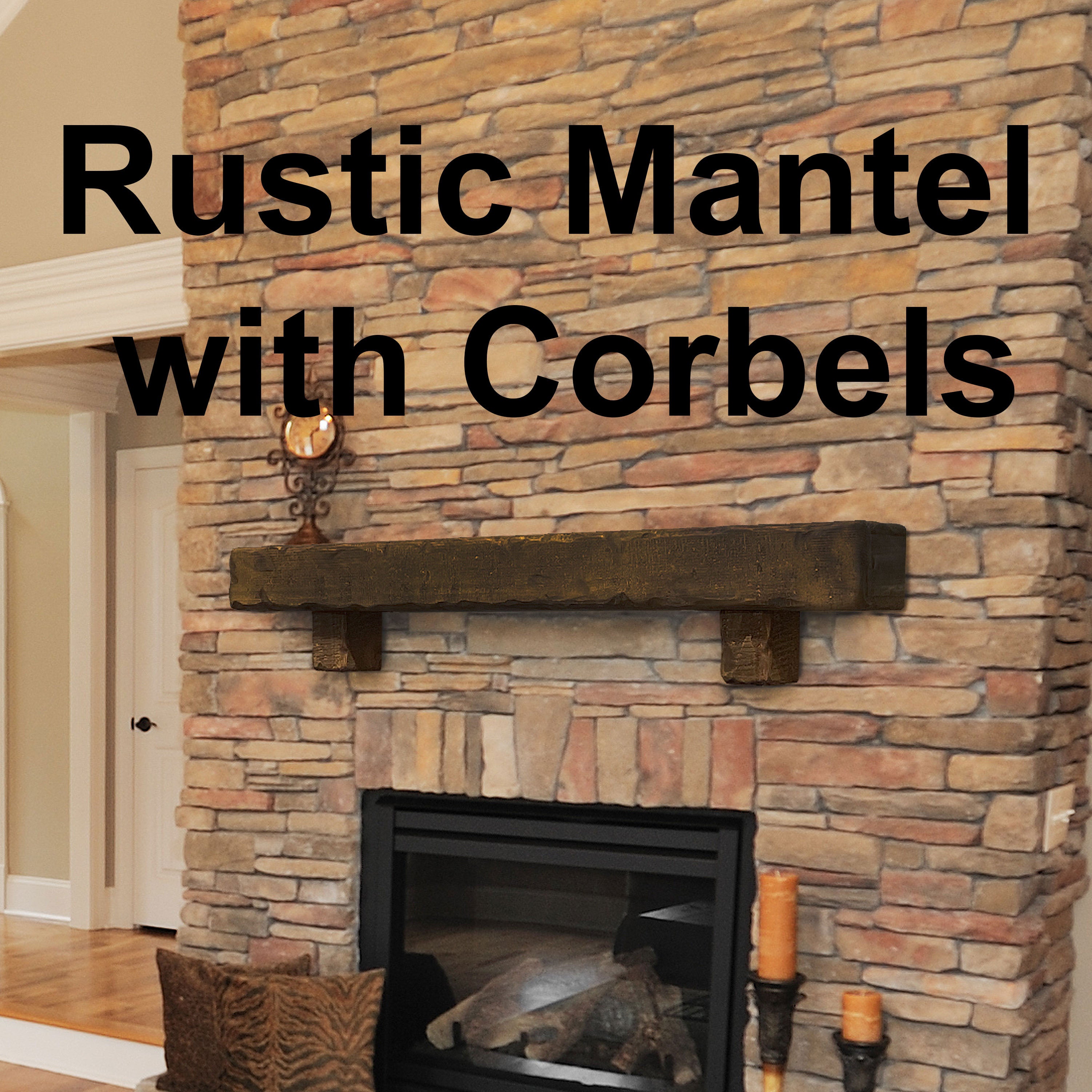 Rustic Mantel with Corbels