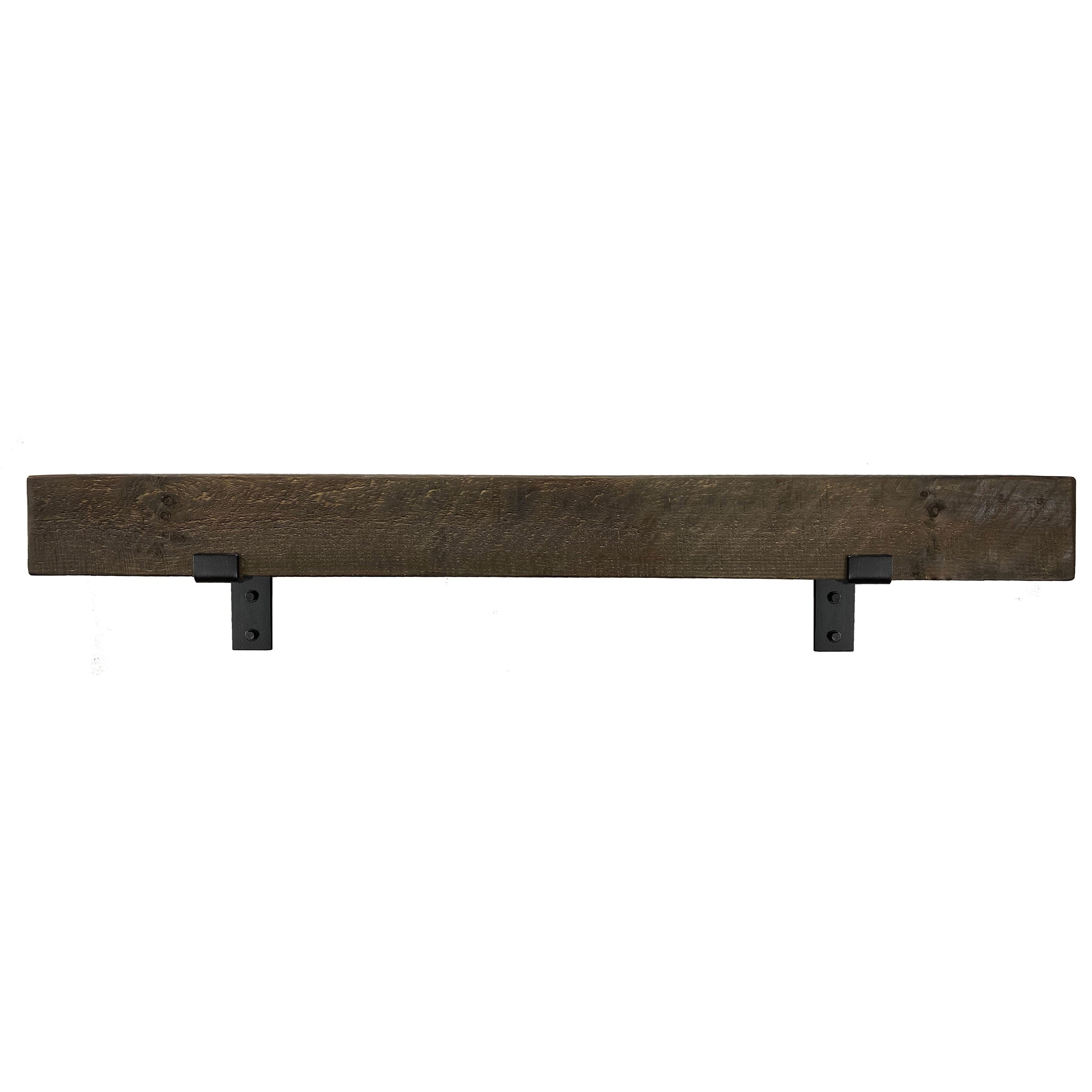 Modern Fireplace Mantel with Metal Brackets