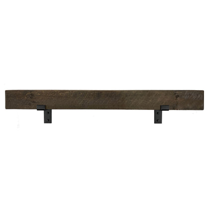 Modern Fireplace Mantel with Metal Brackets