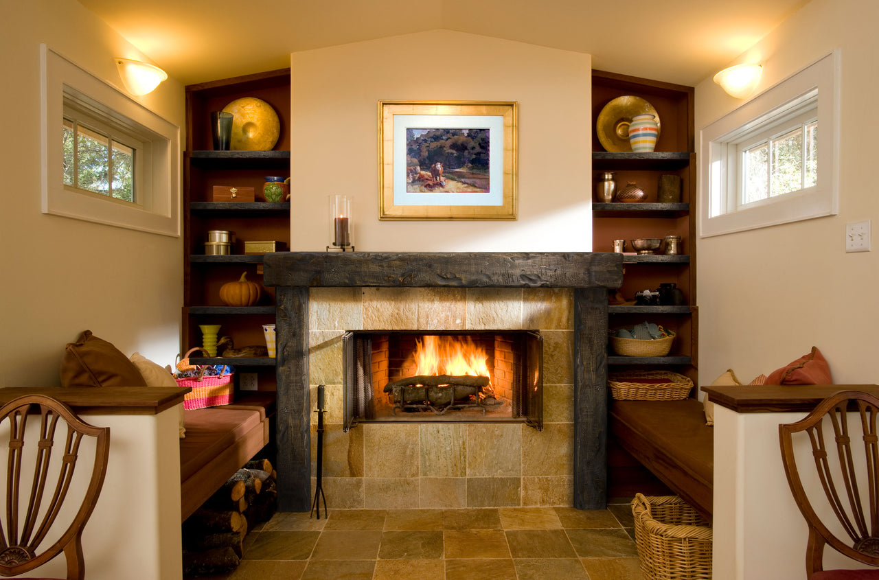 Rustic Mantel with Columns