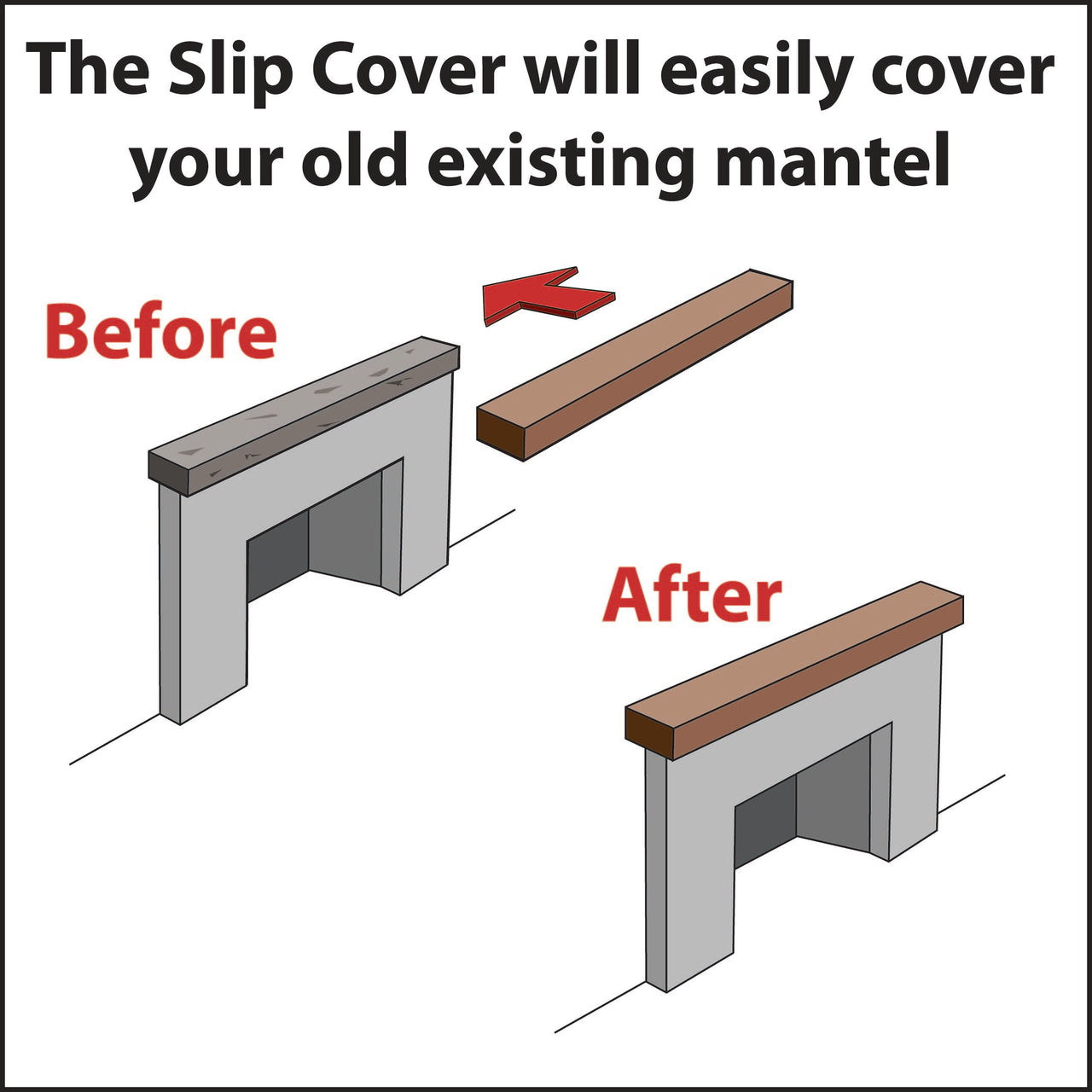 Rustic Mantel Slip Cover
