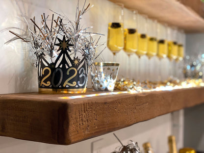 Floating Rustic Shelf with Integrated LED Lights - 3" Thick