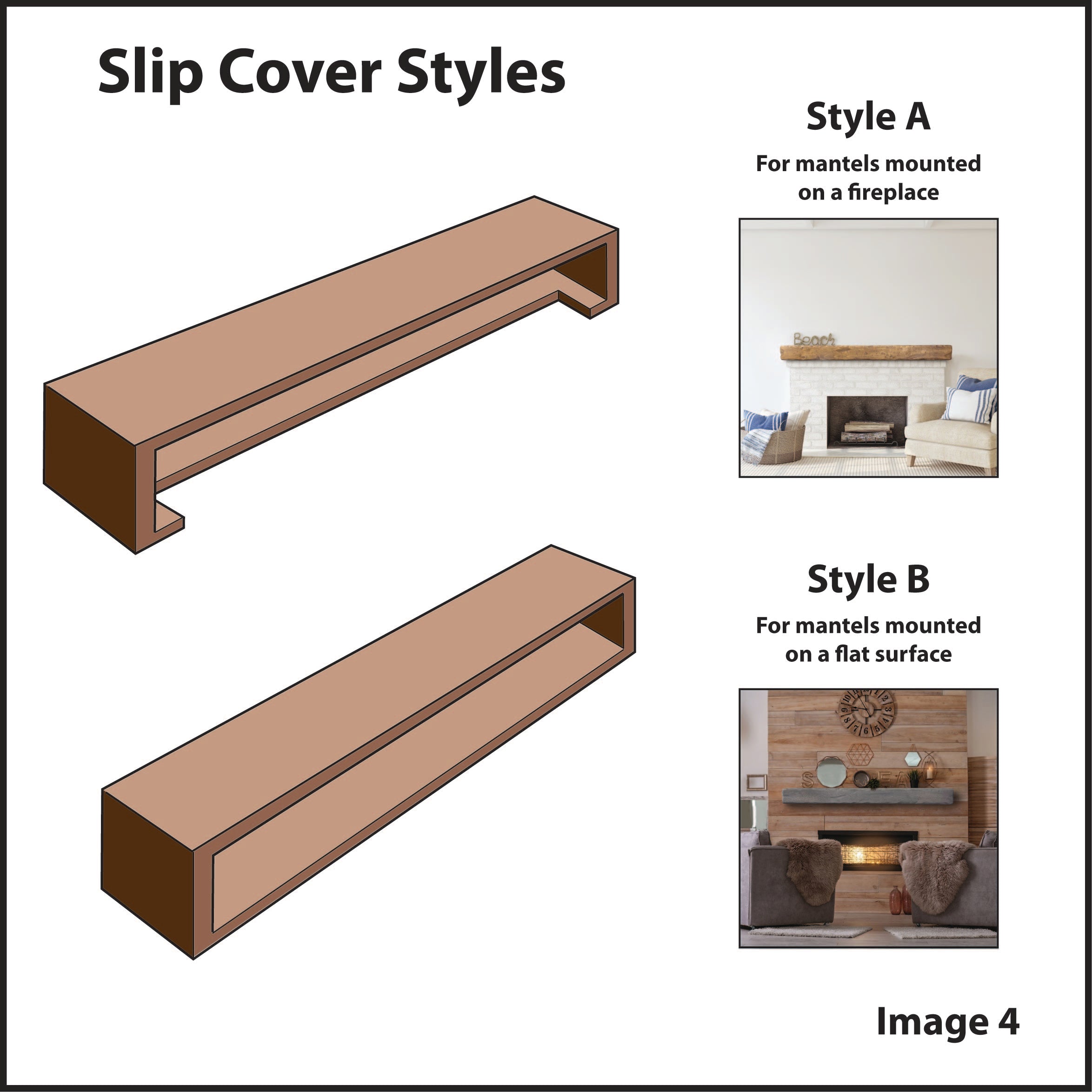 Rustic Mantel Slip Cover